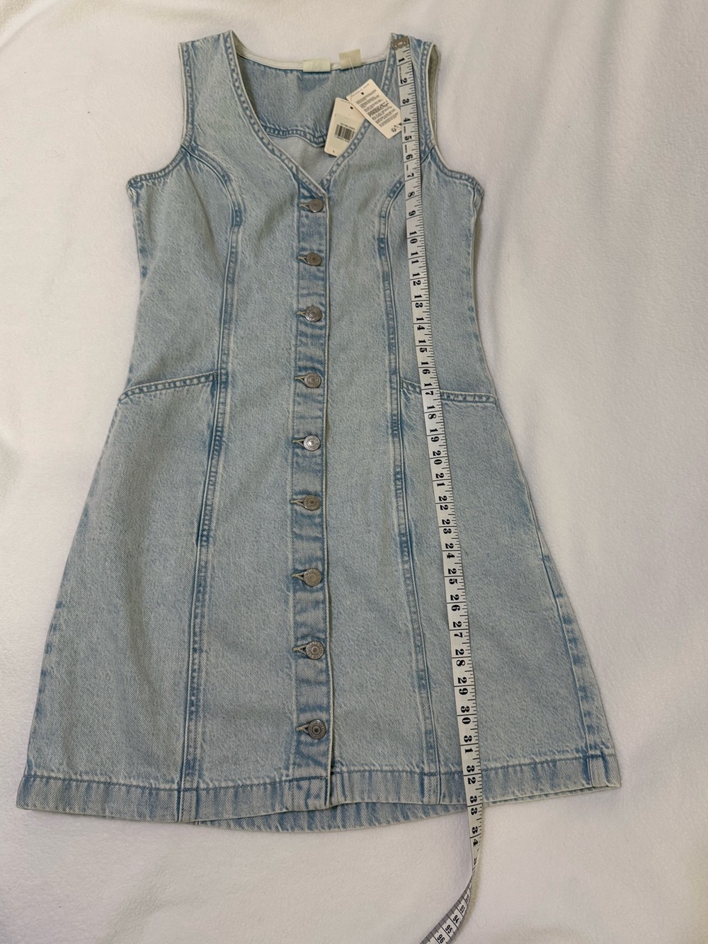 Levi’s Vianna Denim Vest Dress Button Front Light Wash Size Small - Picture 6 of 12